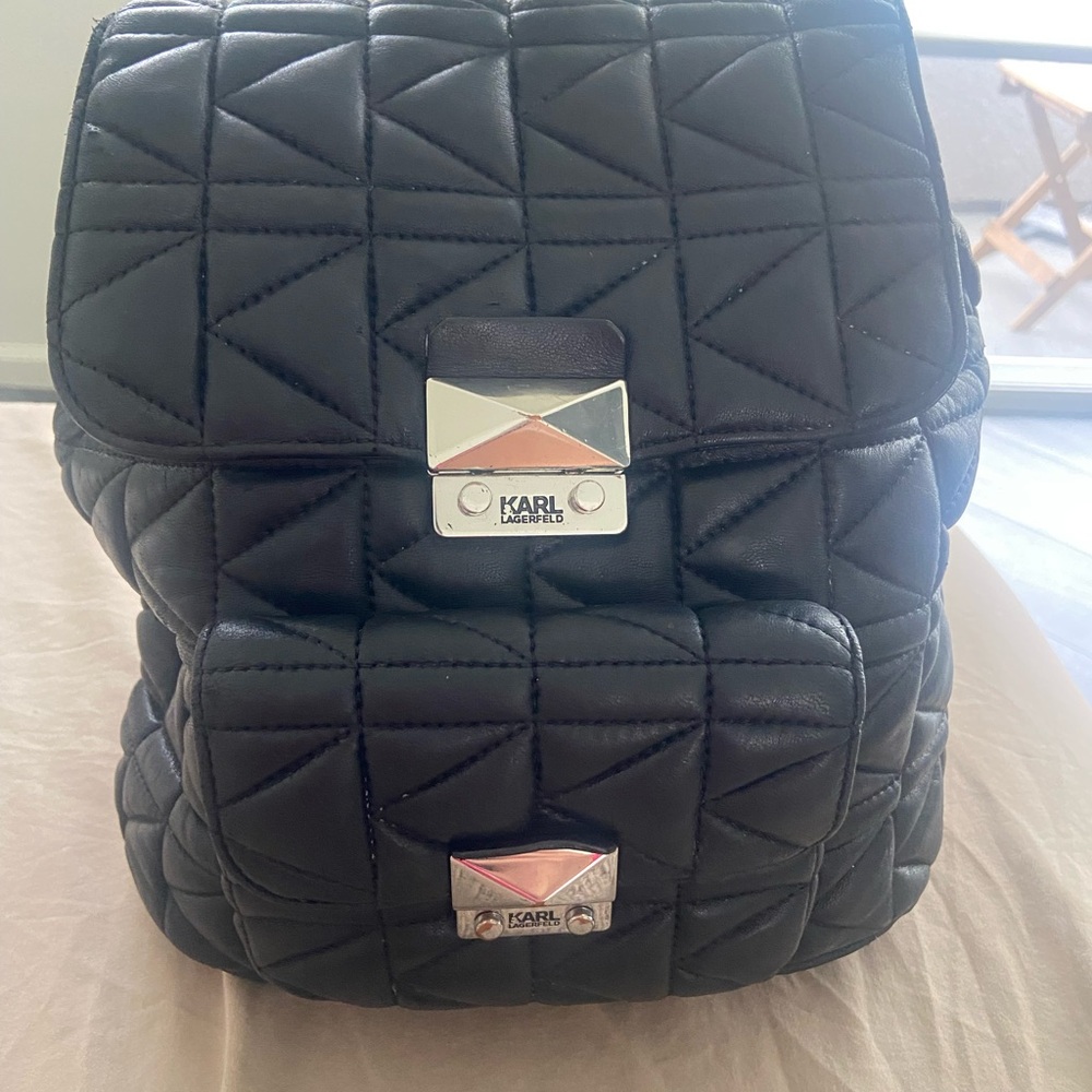 Karl Lagerfeld Black Quilted Backpack